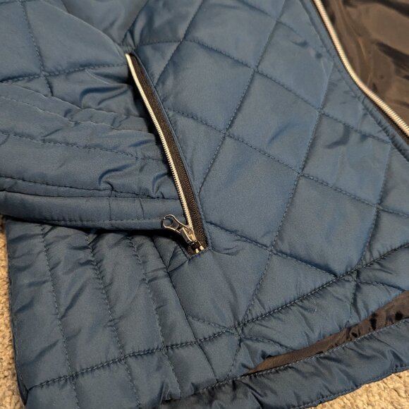 Dover Saddlery Riding Sport quilted puffer jacket, dark teal, Large - Picture 6 of 6